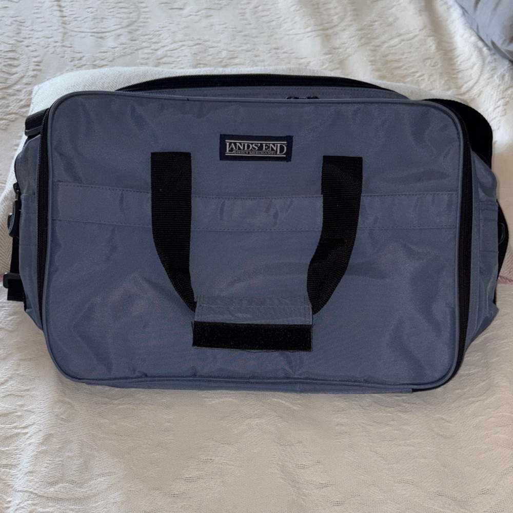 Vintage Rare Lands' End Unisex Slate Blue Weekender/Laptop Bag